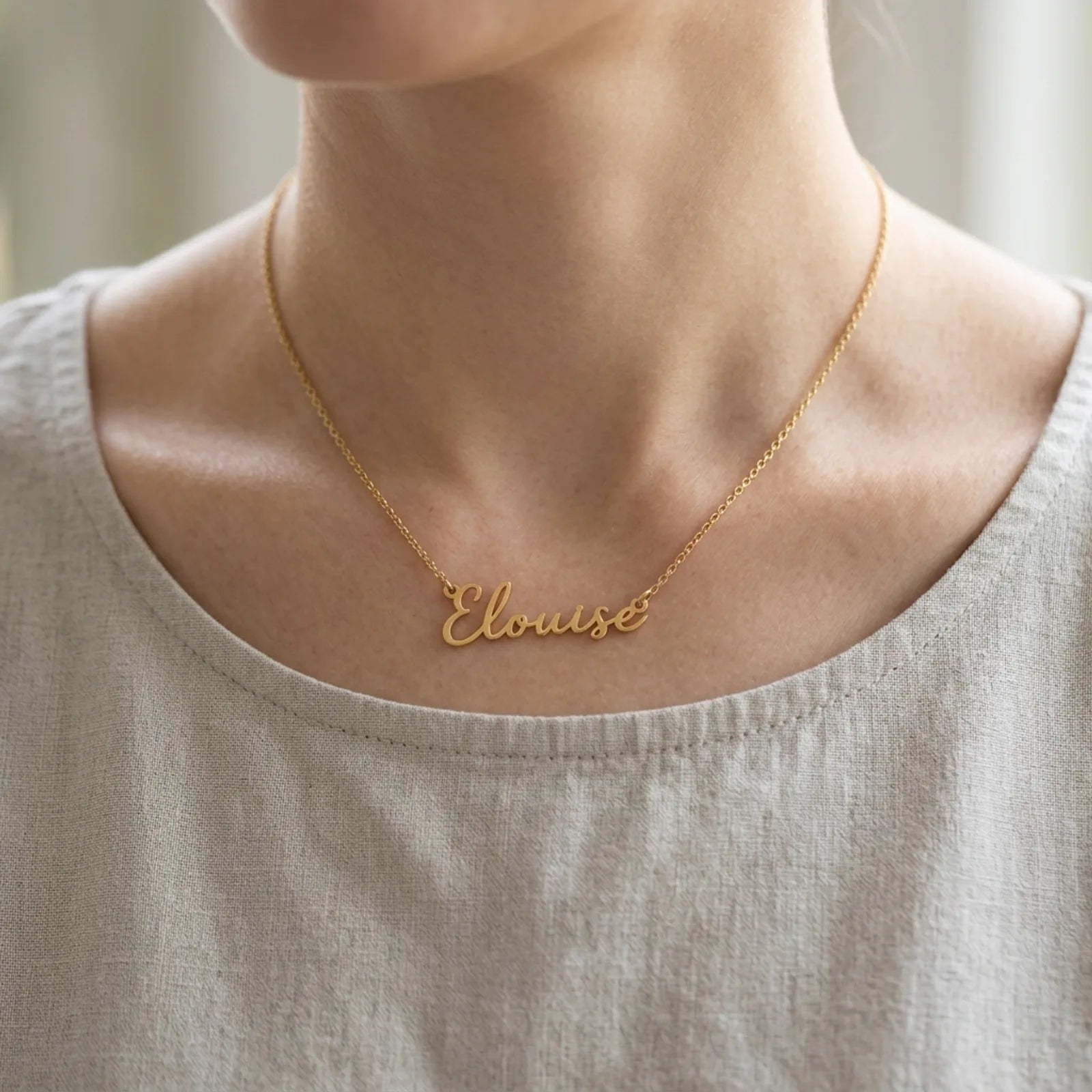 Elouise Name Necklace | 18ct Gold, Silver & Vermeil | Ready to Ship