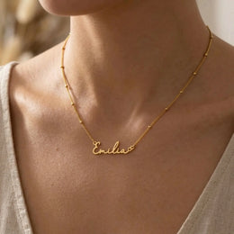 Emilia Name Necklace | 18ct Gold, Silver & Vermeil | Ready to Ship