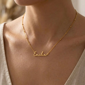 Emilia Name Necklace | 18ct Gold, Silver & Vermeil | Ready to Ship