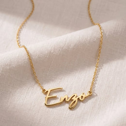 Enzo Name Necklace | 18ct Gold, Silver & Vermeil | Ready to Ship