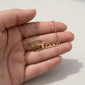 Ethan Name Necklace | 18ct Gold, Silver & Vermeil | Ready to Ship