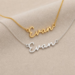 Evan Name Necklace | 18ct Gold, Silver & Vermeil | Ready to Ship