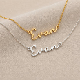 Evan Name Necklace | 18ct Gold, Silver & Vermeil | Ready to Ship