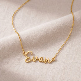 Evan Name Necklace | 18ct Gold, Silver & Vermeil | Ready to Ship