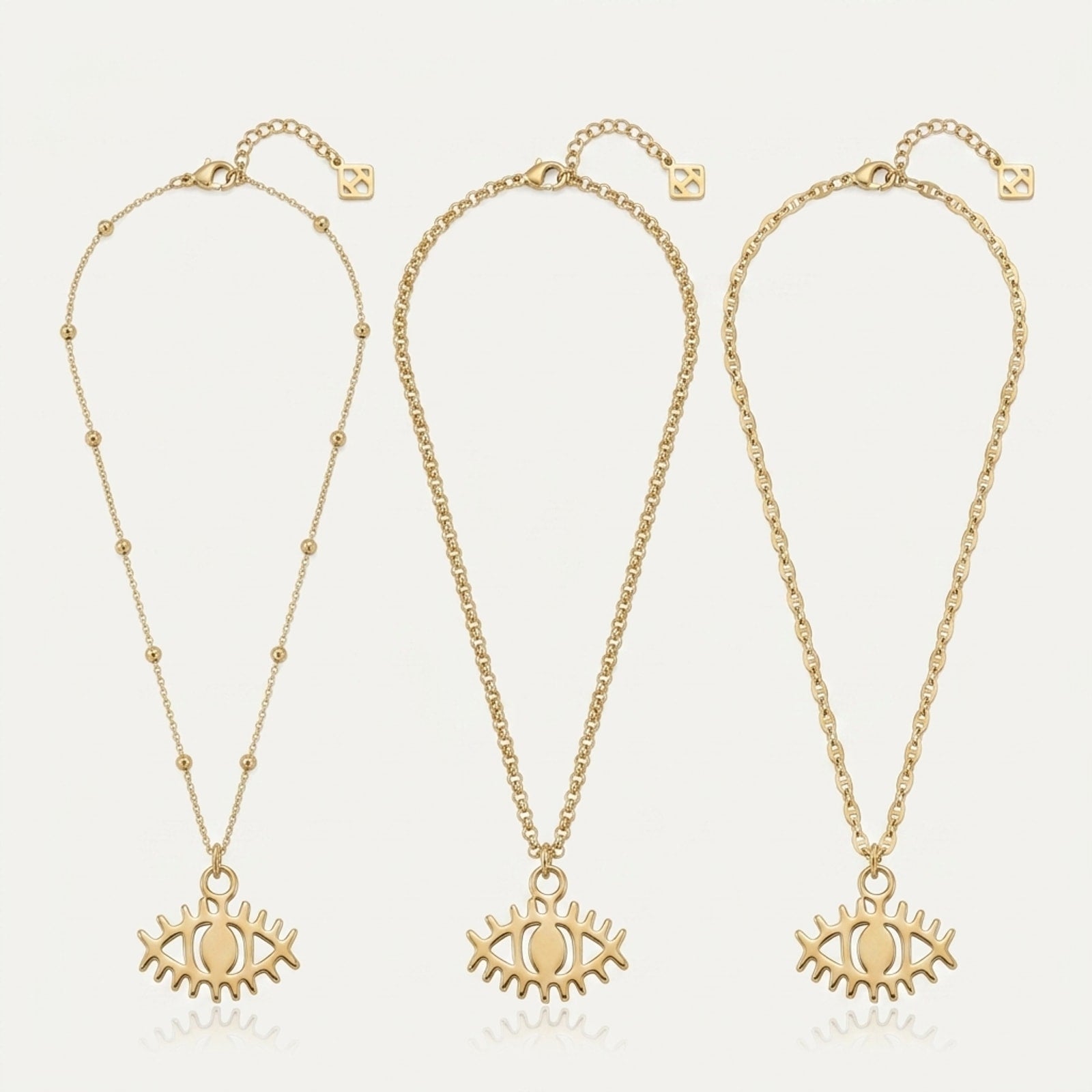 Evil Eye Charm Necklace & Bracelet