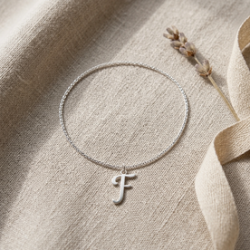 F Bracelet | Initial & Letter F Charm, Gold & Silver
