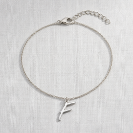 F Bracelet | Initial & Letter F Charm, Gold & Silver