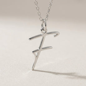 F Necklace | Initial & Letter F Pendant, Gold & Silver