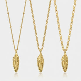Feather Charm Necklace & Bracelet