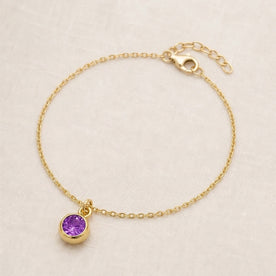 February Birthstone Bracelet | Amethyst, Gold & Silver