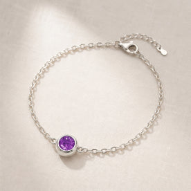February Birthstone Bracelet | Amethyst, Gold & Silver