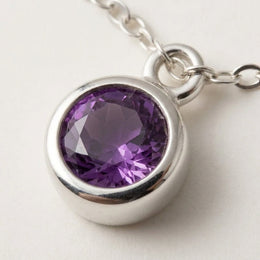 February Birthstone Bracelet | Amethyst, Gold & Silver
