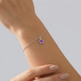 February Birthstone Bracelet | Amethyst, Gold & Silver
