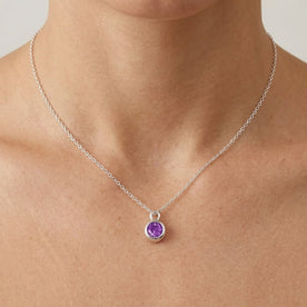 February Birthstone Necklace | Amethyst, Gold & Silver
