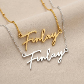 Finlay Name Necklace | 18ct Gold, Silver & Vermeil | Ready to Ship