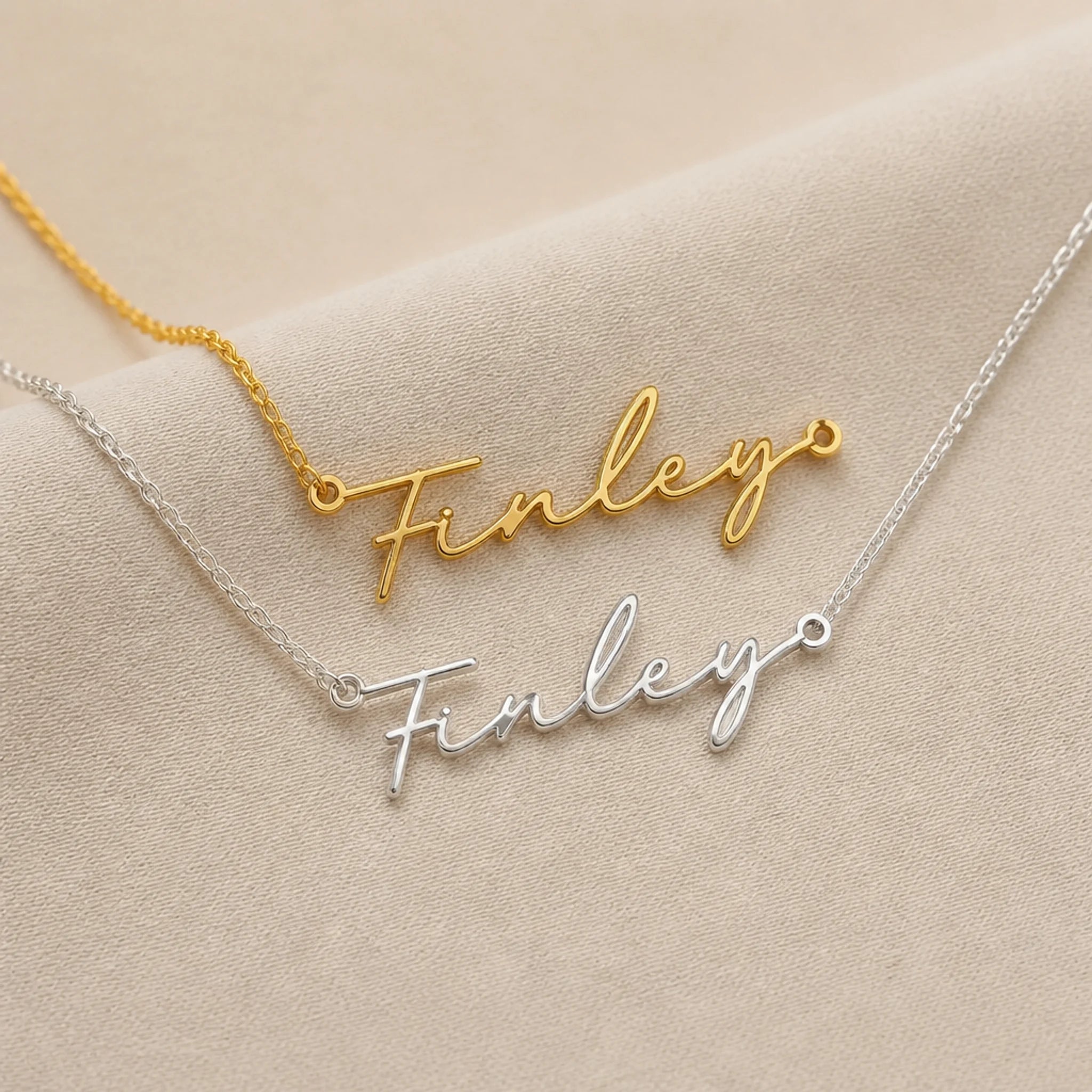 Finley Name Necklace | 18ct Gold, Silver & Vermeil | Ready to Ship