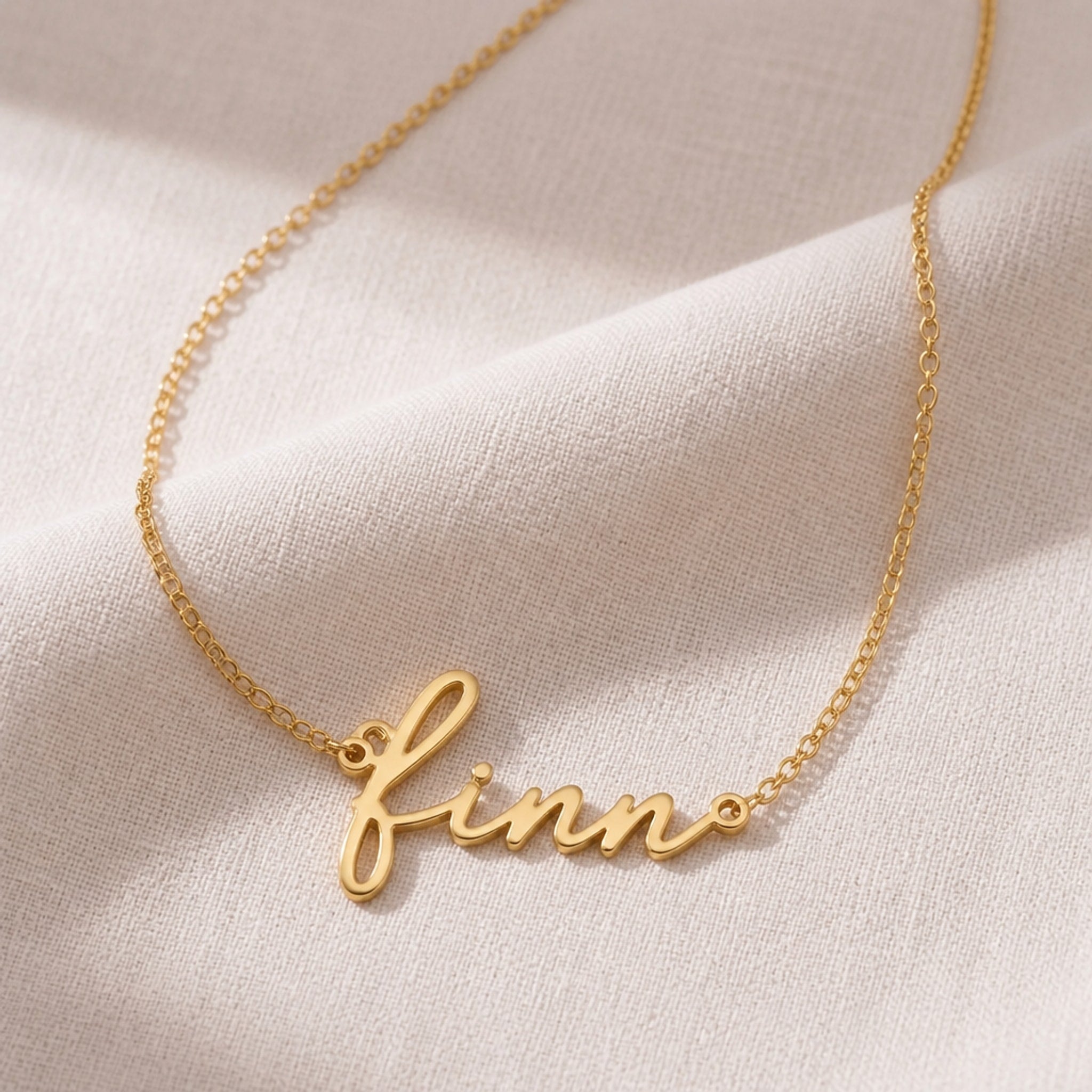 Finn Name Necklace | 18ct Gold, Silver & Vermeil | Ready to Ship