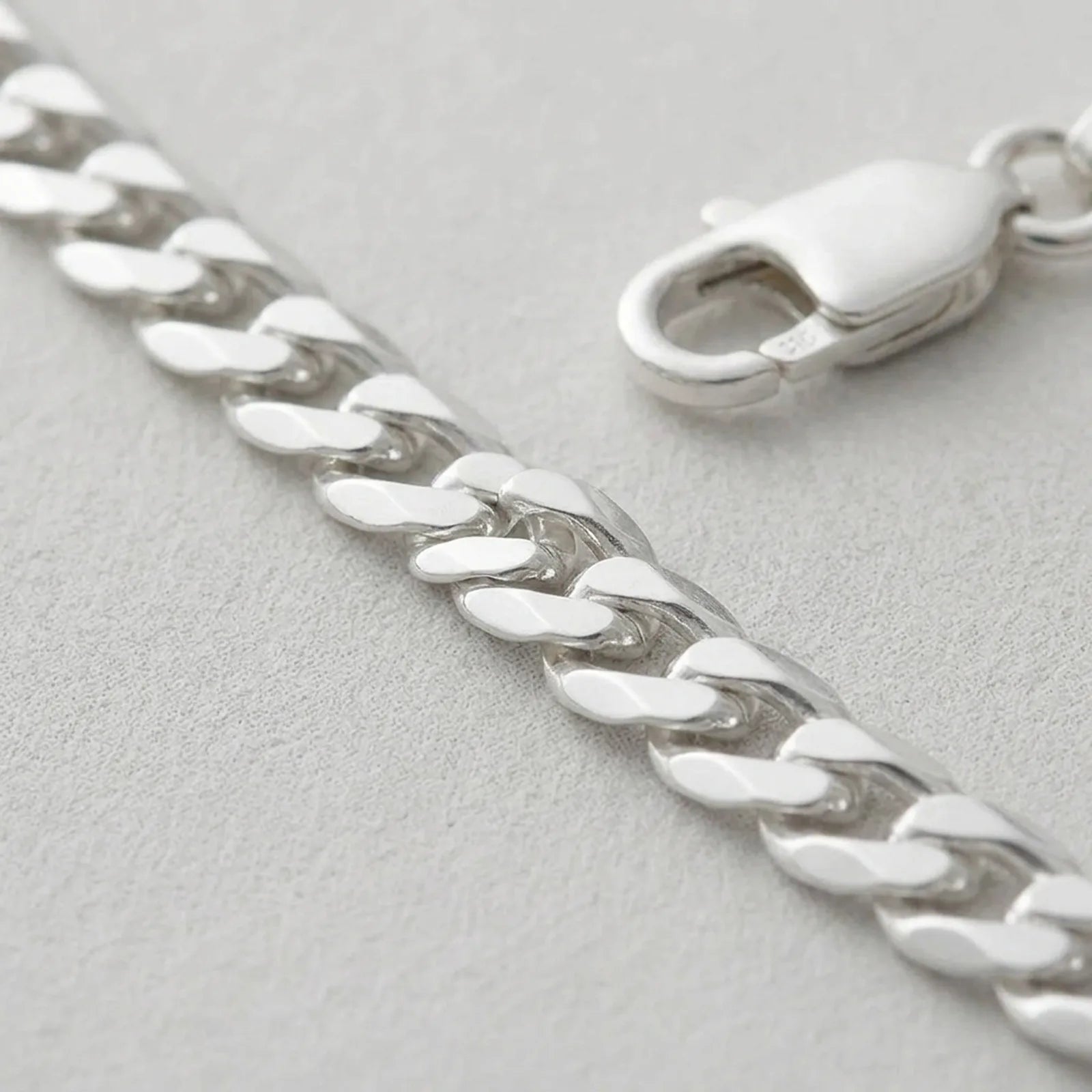 Sterling Silver Flat Curb Chain 46cm / 18in – 4mm