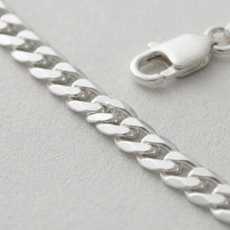 Sterling Silver Flat Curb Chain 46cm / 18in – 4mm
