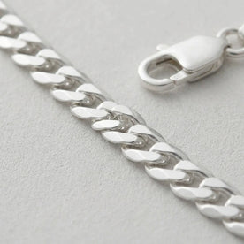 Sterling Silver Flat Curb Chain 46cm / 18in – 4mm