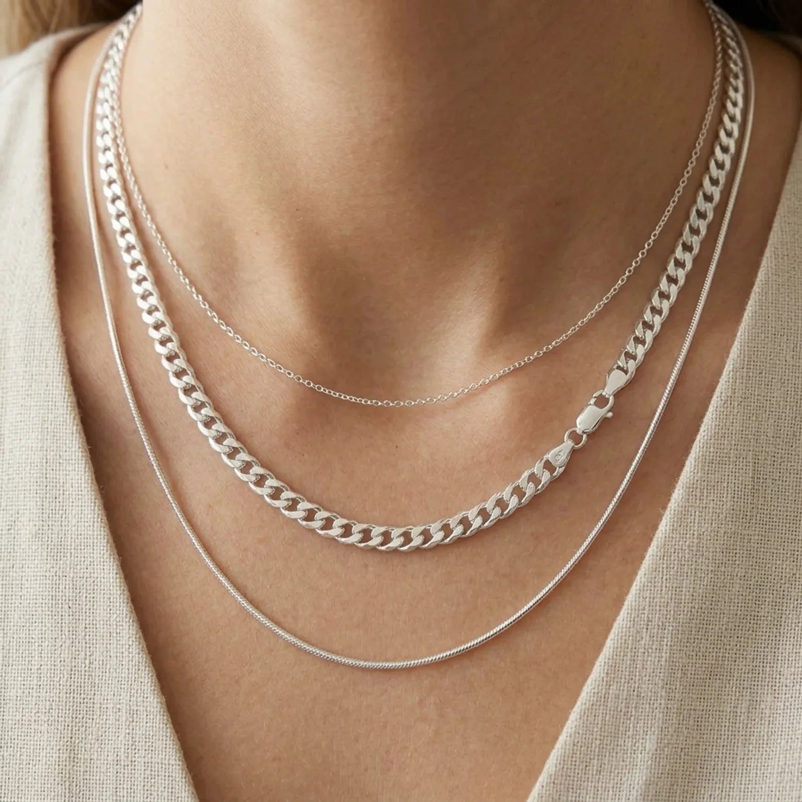 Sterling Silver Flat Curb Chain 46cm / 18in – 4mm