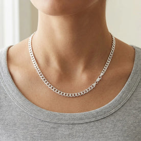 Sterling Silver Flat Curb Chain 46cm / 18in – 4mm
