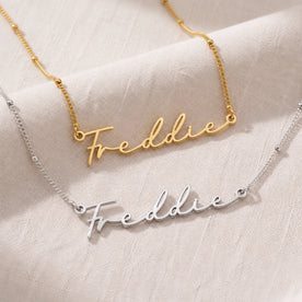 Freddie Name Necklace | 18ct Gold, Silver & Vermeil | Ready to Ship
