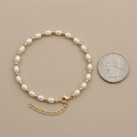 Freshwater Pearl Bracelet in Silver or Gold – Elegant Bead & Pearl Women’s Bracelet