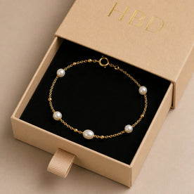 Freshwater Pearl Beaded Bracelet in 14ct Gold or Sterling Silver