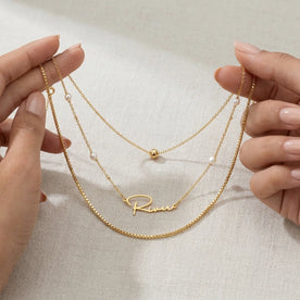 Freshwater Pearl Name Necklace – Personalised Gold or Silver Pearl Necklace, 6 Designs