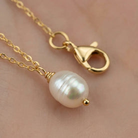Tiny Freshwater Pearl Necklace – Satellite, Belcher or Anchor Chain Styles