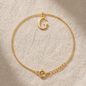 G Bracelet | Initial & Letter G Charm, Gold & Silver