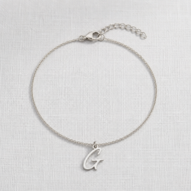 G Bracelet | Initial & Letter G Charm, Gold & Silver