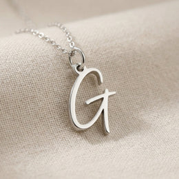G Necklace | Initial & Letter G Pendant, Gold & Silver