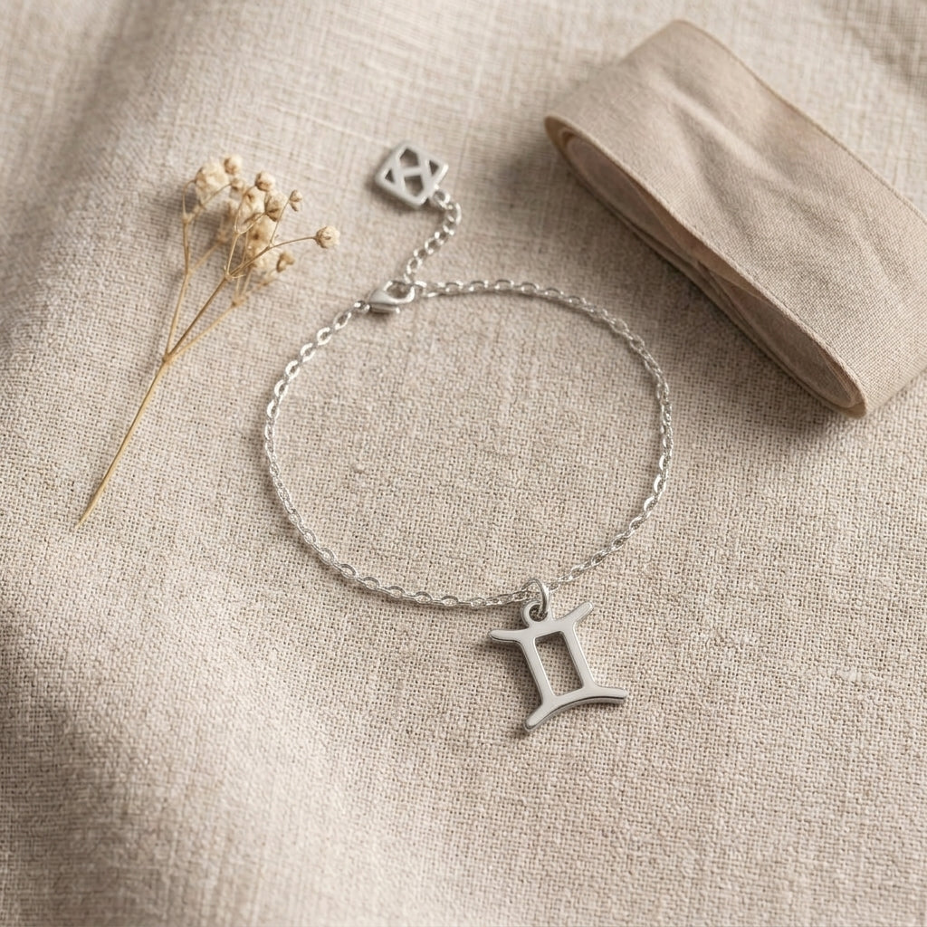 Gemini Zodiac Bracelet | Star Sign Charm, Gold & Silver