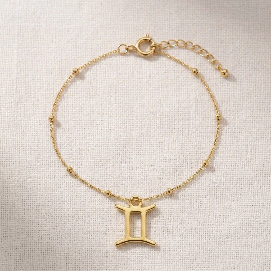 Gemini Zodiac Bracelet | Star Sign Charm, Gold & Silver
