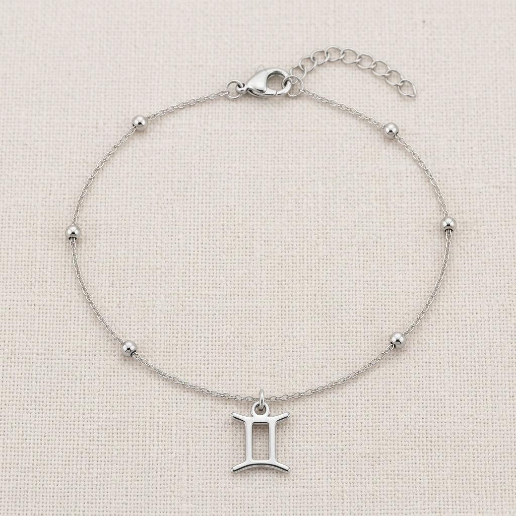 Gemini Zodiac Bracelet | Star Sign Charm, Gold & Silver