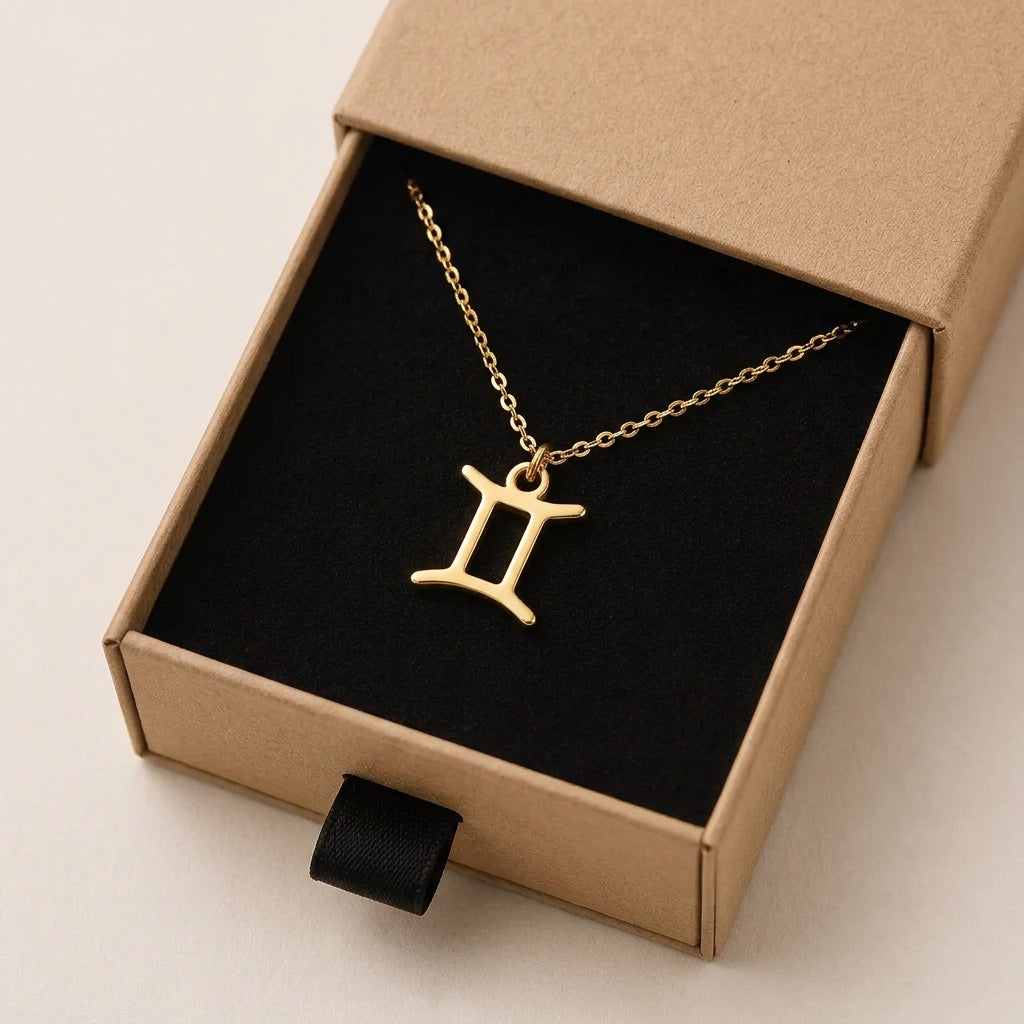 Gemini Zodiac Necklace | Star Sign Pendant, Gold & Silver