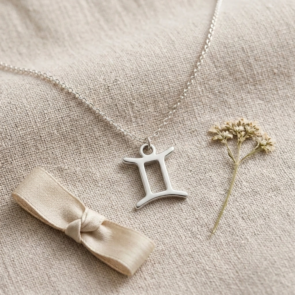 Gemini Zodiac Necklace | Star Sign Pendant, Gold & Silver