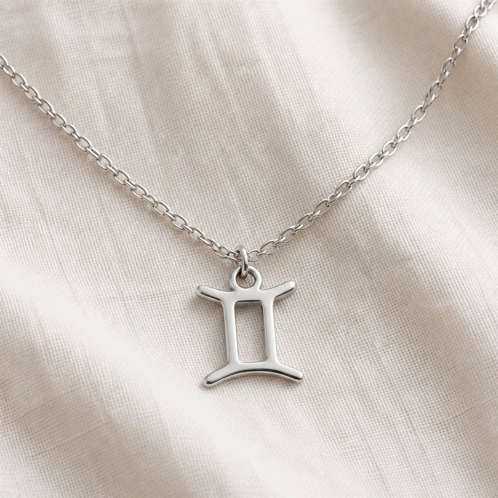Gemini Zodiac Necklace | Star Sign Pendant, Gold & Silver