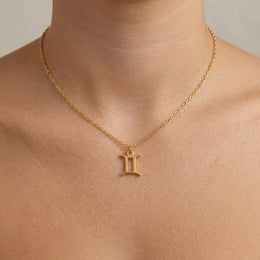 Gemini Zodiac Necklace | Star Sign Pendant, Gold & Silver