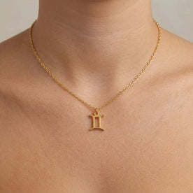Gemini Zodiac Necklace | Star Sign Pendant, Gold & Silver