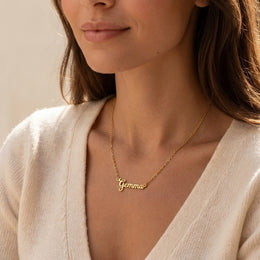Gemma Name Necklace | 18ct Gold, Silver & Vermeil | Ready to Ship