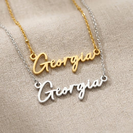 Georgia Name Necklace | 18ct Gold, Silver & Vermeil | Ready to Ship