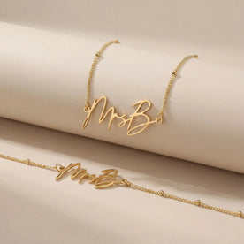 18ct Matching Necklace & Bracelet Set - Mix & Match