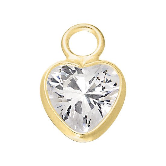Gigi & Maple Charm Gold Crystal Heart Premium Charm