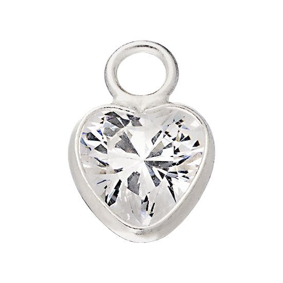 Gigi & Maple Charm Silver Crystal Heart Premium Charm