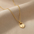 Gigi & Maple Necklace 18ct Gold / Style 1 / 16–18" with 2" extender Heart Lock Pendant Necklace by G&M
