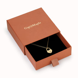 Heart Lock Necklace in Vermeil, Gold or Silver – Padlock Pendant by Gigi & Maple