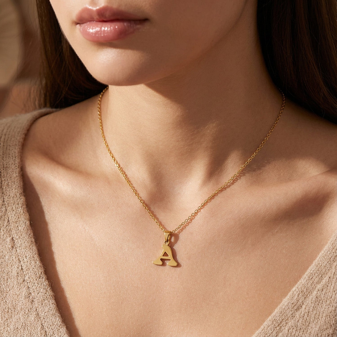 Custom Initial Necklace in Gold, Silver or Vermeil – Custom Letter Pendant by Gigi & Maple